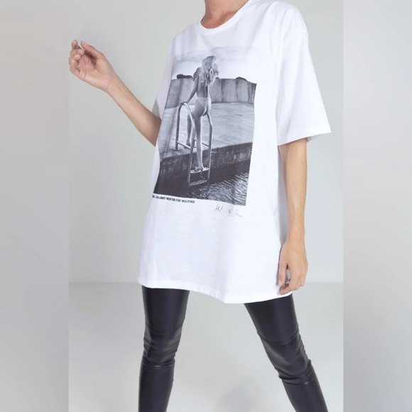 Wolford White Graphic Short Sleeve Tee - Picture 4 of 15